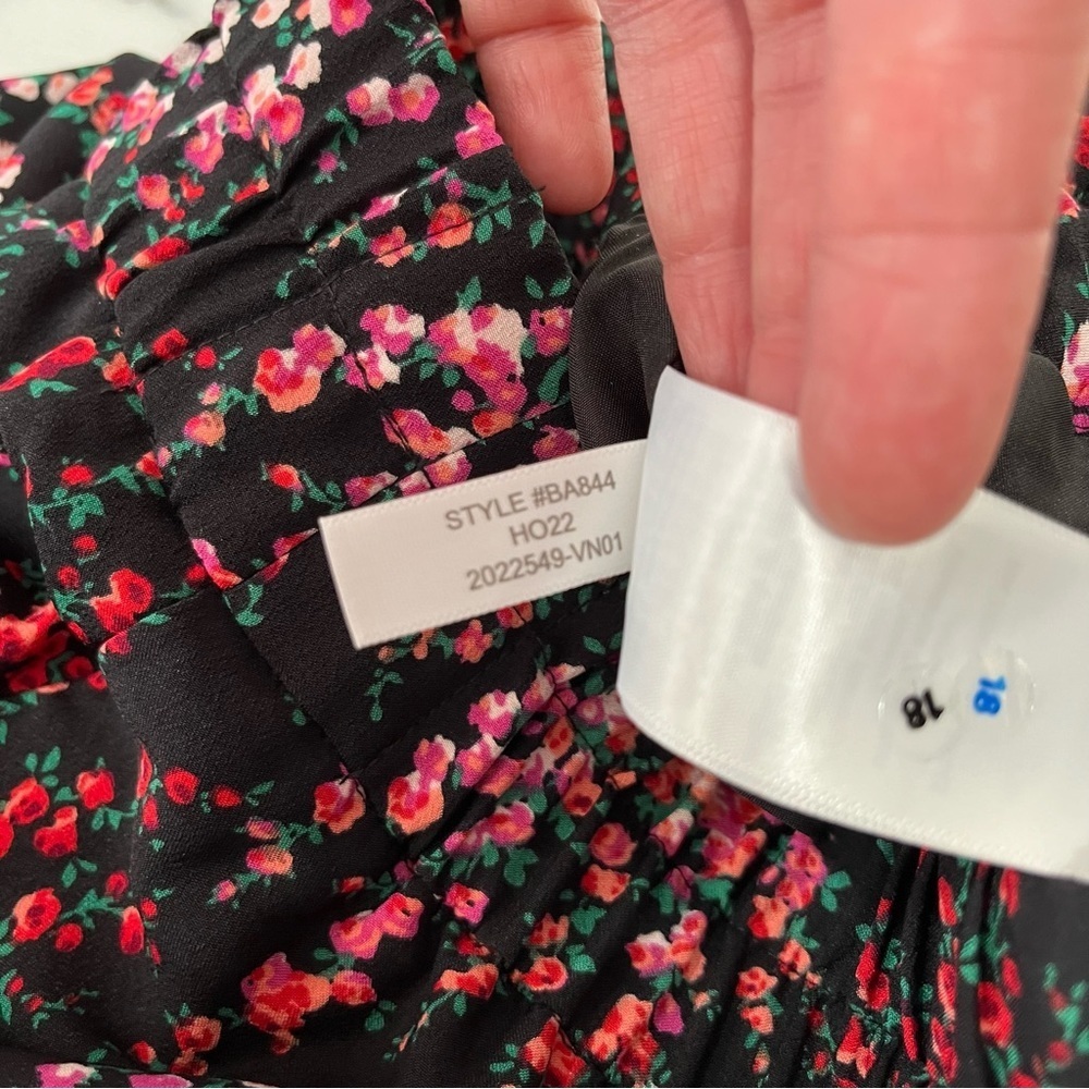 J.Crew BA844 Pull-On Pencil Skirt Pockets Black Pink Floral Small - Picture 9 of 9